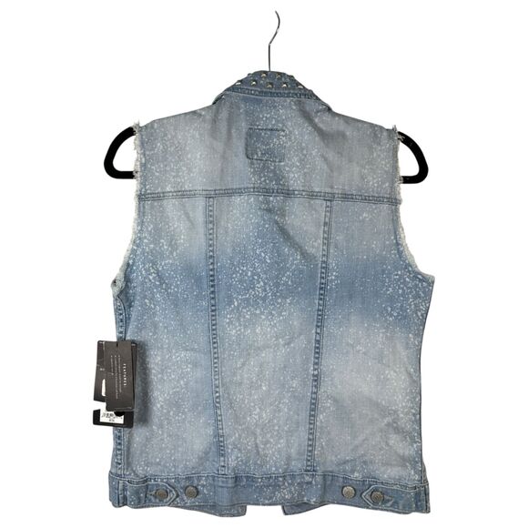 Rock & Republic Gunshow Studded Acid Wash Vest Women's Size Small NEW with Tags - Picture 2 of 6